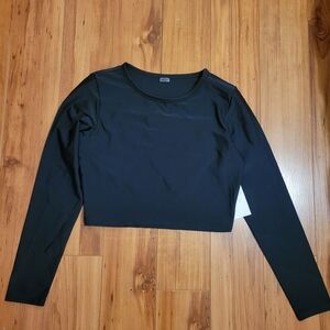 Old Navy Black Long Sleeve Crop Top